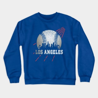 Los Angeles LA City Skyline Baseball Vintage Gameday Dodger Crewneck Sweatshirt